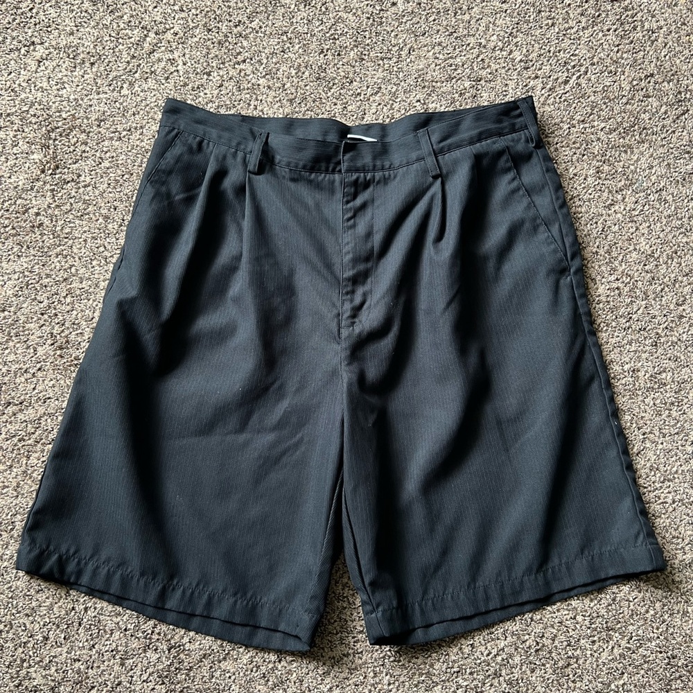 Nike Golf Fit-Dry Black Shorts Chino Flat Front Lightweight Size 34 Medium